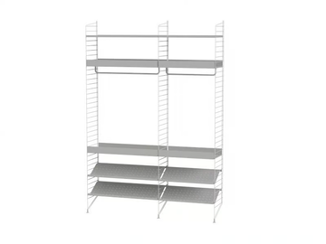 BEDROOM C - Powder coated steel wardrobe with shoe rack by String Furniture - view 2